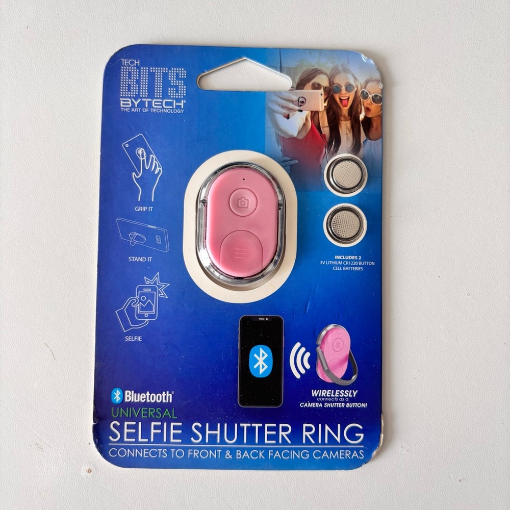 Selfie Shutter Ring Tech Bits Bytech Bluetooth – Pink – New  Brand new sealed